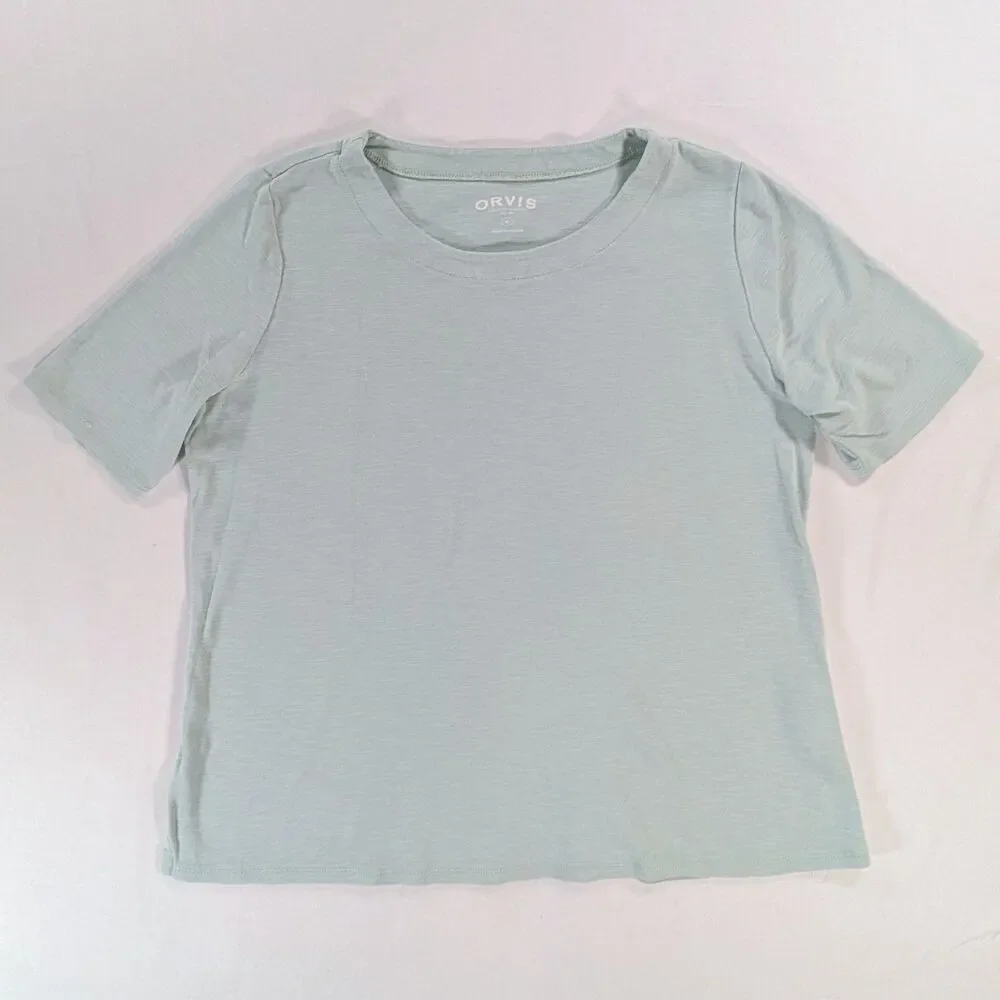 Women's Mint ORVIS Pima Cotton Short Sleeve Tee Small Cottagecore